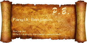 Panyik Benjámin névjegykártya